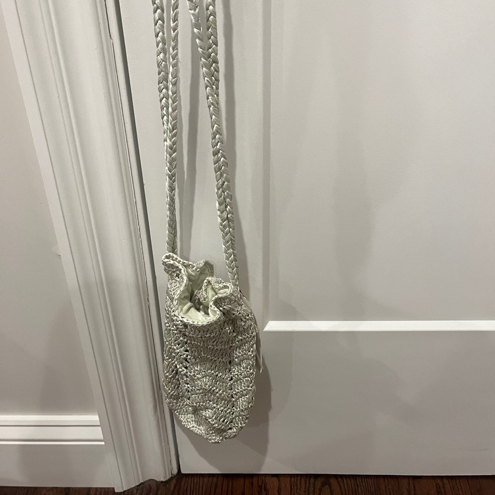 Stylish Cream Crochet Crossbody Bag